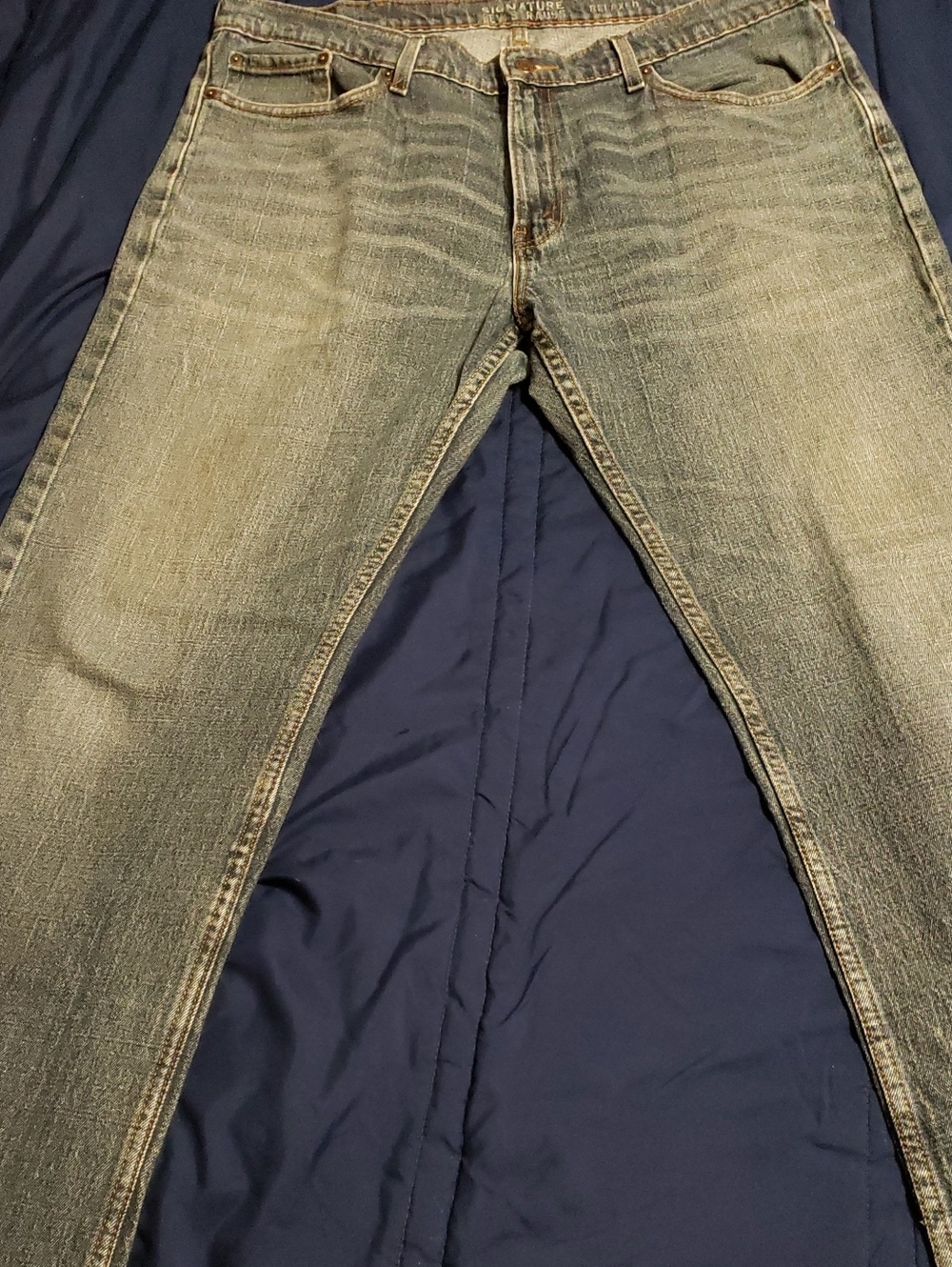 Signature by Levi Strauss Slim Straight Faded Blue Jeans...4